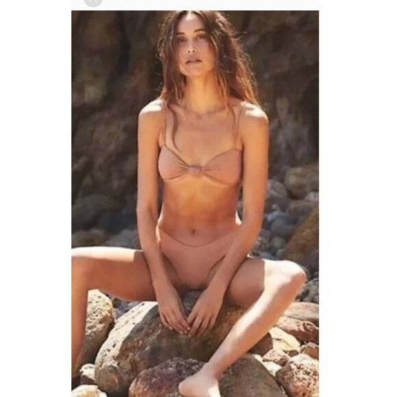New Free People Kya Reversible Penelope Reversible Bikini Top + Stella Bottom S - Picture 2 of 5